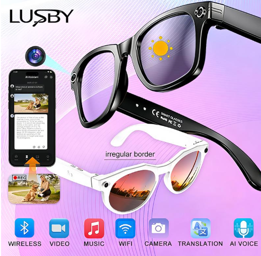 LUSBY Smart AI Camera Glasses